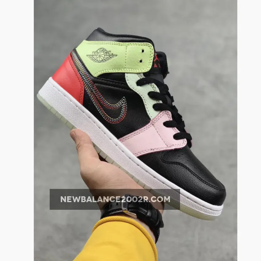 Jordan 1 Mid Glow In The Dark Multi GS For Womens