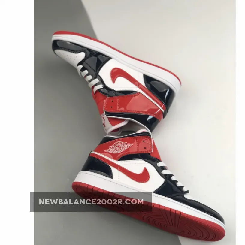 Jordan 1 Mid Patent Leather Navy Orange For Womens Jordan 1 Mid Patent Leather Navy Orange For Womens