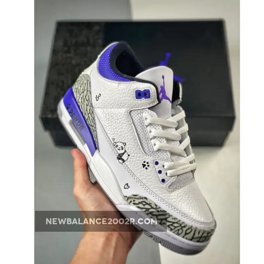 Panda x Air Jordan 3 White/Black-Dark Iris