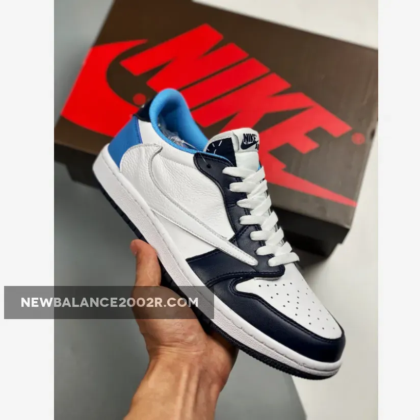 Travis Scott x Air Jordan 1 Low "UNC" White Navy Blue